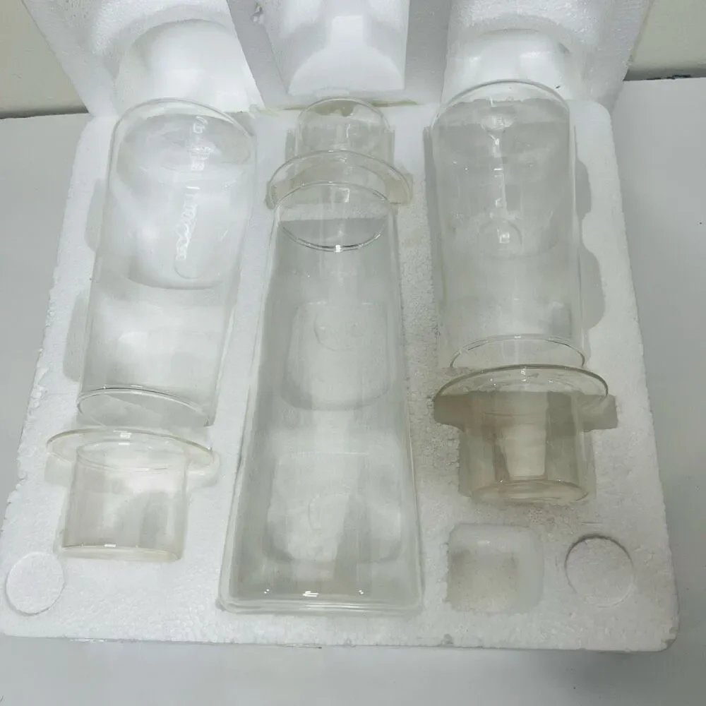 Party Lite Symmetry Trio Clear Glass Candle Holders Used in Box Opened Retired - Picture 6 of 13